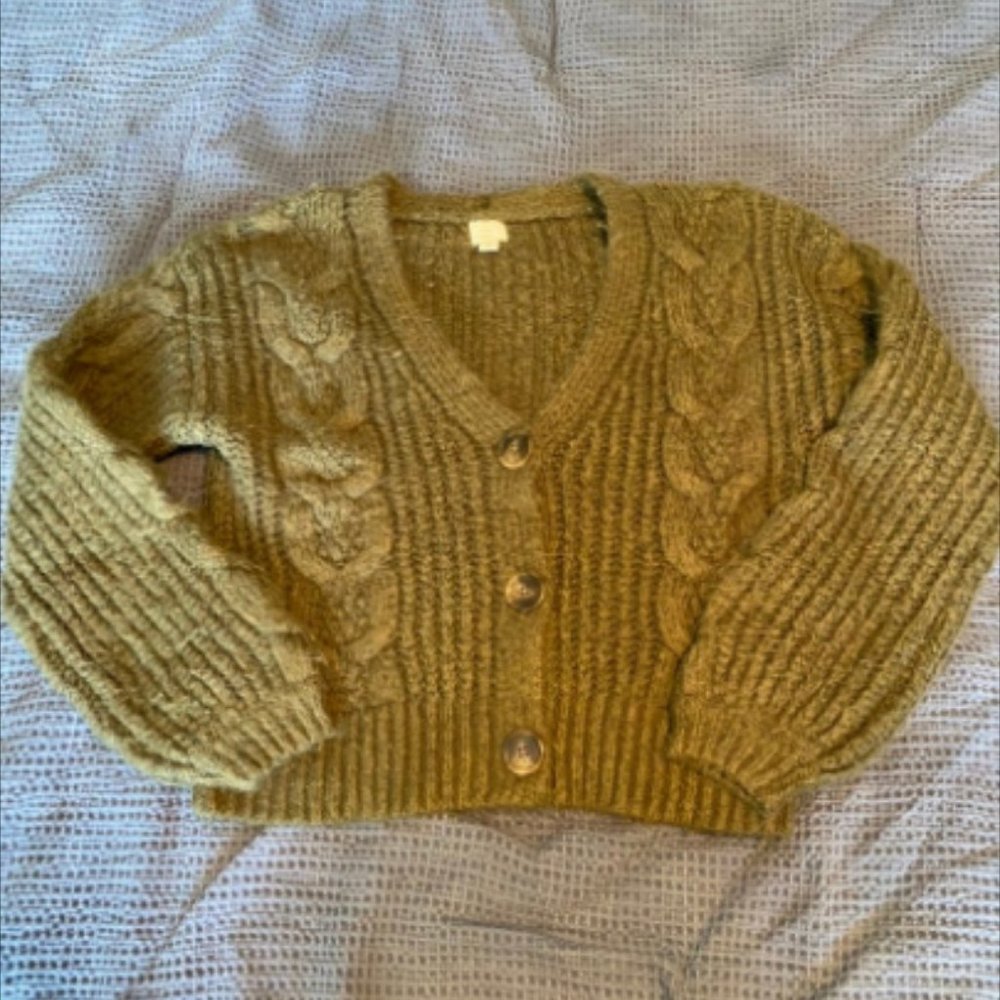 Green Cardigan Sweater